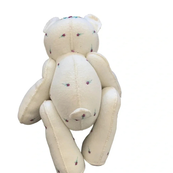 HANDSTITCHED fawn coloured felt embroidered teddy bear. - Picture 7 of 7